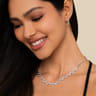 18K White Gold Princess and Round Diamond Necklace - 5.08 ct