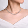 18K White Gold Round Link Diamond Necklace - 2.8 ct