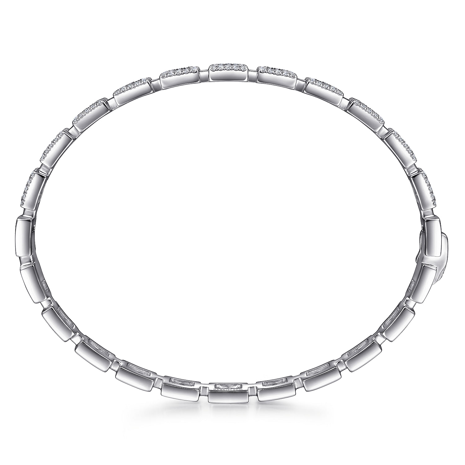 18K White Gold Round and Baguette Diamond Tennis Bracelet - 1.25 ct - Shot 3