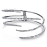 18K White Gold Split Asymmetrical Diamond Bangle - 2.69 ct