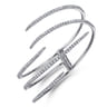 18K White Gold Split Asymmetrical Diamond Bangle - 2.69 ct