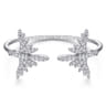 18K White Gold Split Diamond Pave Fan Bracelet - 1.6 ct