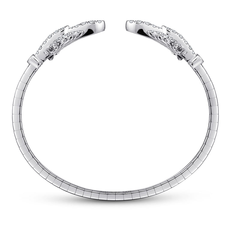 18K White Gold Split Diamond Pave Fan Bracelet - 1.6 ct - Shot 3