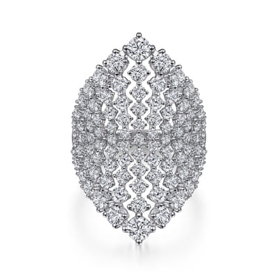 18K White Gold Statement Diamond Ring