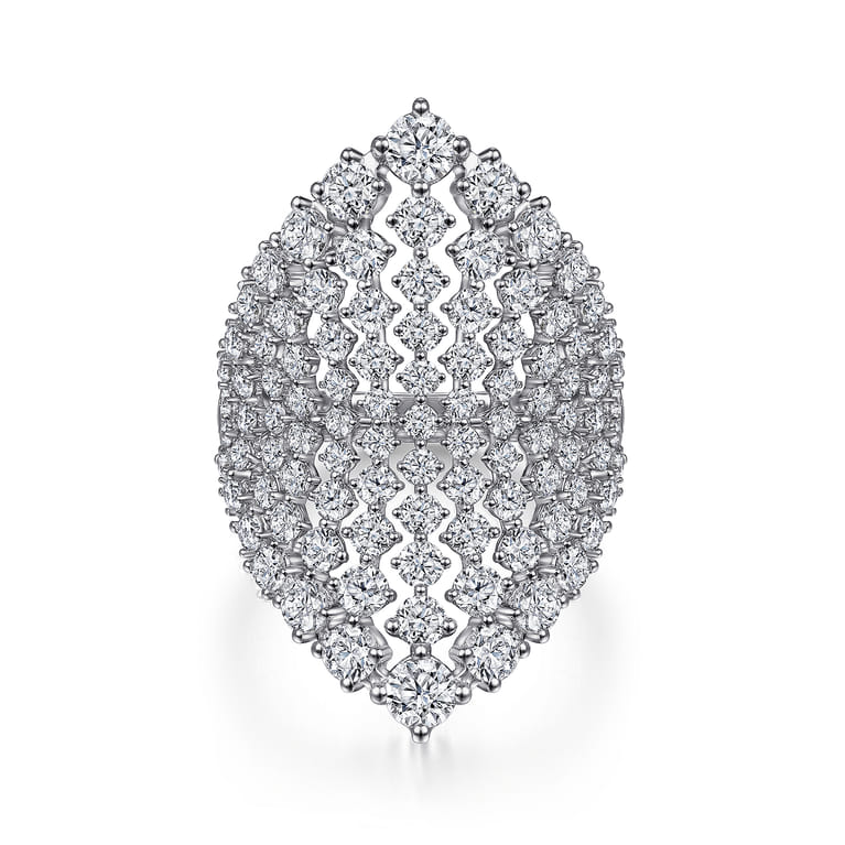 18K White Gold Statement Diamond Ring - 2.97 ct - Shot 1