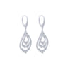 18K White Gold Triple Teardrop Diamond Drop Earrings - 1.4 ct