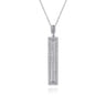 18K White Gold Vertical Diamond Bar Pendant Necklace - 2.25 ct
