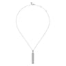 18K White Gold Vertical Diamond Bar Pendant Necklace - 2.25 ct