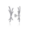 18K White Gold Whimsical Diamond Fan Stud Earrings - 0.9 ct