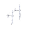 18K White Gold Whimsical Diamond Fan Stud Earrings - 0.9 ct