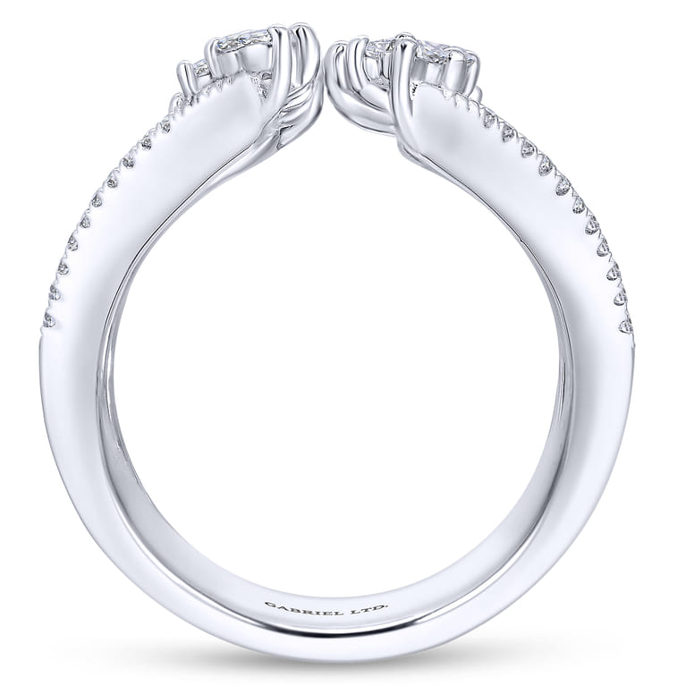 18K White Gold Wide Band Open Diamond Statement Ring - 2.46 ct - Shot 2