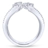 18K White Gold Wide Band Open Diamond Statement Ring - 2.46 ct