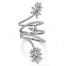 18K White Gold Wide Diamond Leaf Statement Wrap Ring - 1.35 ct
