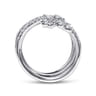 18K White Gold Wide Diamond Leaf Statement Wrap Ring - 1.35 ct