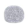18K White Gold Wide Diamond Pave Domed Ring - 4.83 ct