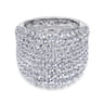 18K White Gold Wide Diamond Pave Statement Ring - 4.64 ct