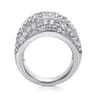 18K White Gold Wide Diamond Pave Statement Ring - 4.64 ct