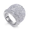 18K White Gold Wide Diamond Pave Statement Ring - 4.64 ct