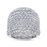 18K White Gold Wide Diamond Pave Statement Ring - 4.64 ct