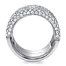 18K White Gold Wide Multi Row Diamond Ring - 3.05 ct