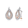 18K White-Rose Gold Triple Teardrop Diamond Huggies - 1.95 ct