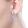 18K White-Rose Gold Triple Teardrop Diamond Huggies - 1.95 ct
