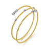 18K White-Yellow Gold Diamond Bangle with Butter Cup Setting in size 6.25