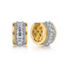 18K White-Yellow Gold Diamond Earrings - 3.3 ct