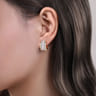 18K White-Yellow Gold Diamond Earrings - 3.3 ct