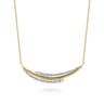 18K White  Yellow Gold Graduating Diamond Bar Necklace - 1.6 ct