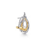 18K White  Yellow Gold Triple Teardrop Diamond Huggies - 1.95 ct
