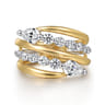 18K White and Yellow Gold Diamond Bypass Ladies Ring - 1.55 ct