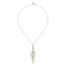 18K White and Yellow Gold Diamond Drop Pendant Necklace - 2.45 ct