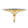 18K White and Yellow Gold Diamond Elongated Diamond Shape Ladies Ring - 1.5 ct