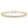 18K Yellow Gold Bujukan Cuff Bracelet with Diamond Stations in size 6.25