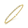 18K Yellow Gold Bujukan Cuff Bracelet with Diamond Stations in size 6.25