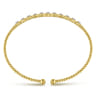 18K Yellow Gold Bujukan Cuff Bracelet with Diamond Stations in size 6.25