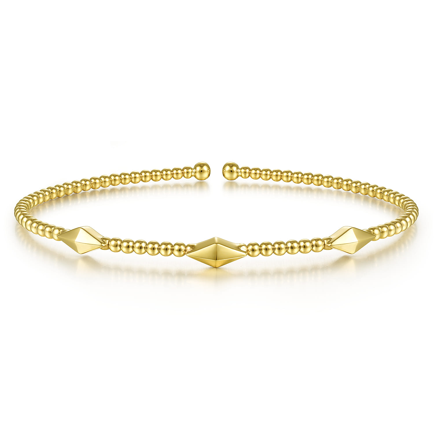 18K Yellow Gold Bujukan Pyramid Stations Bangle - Shot 1