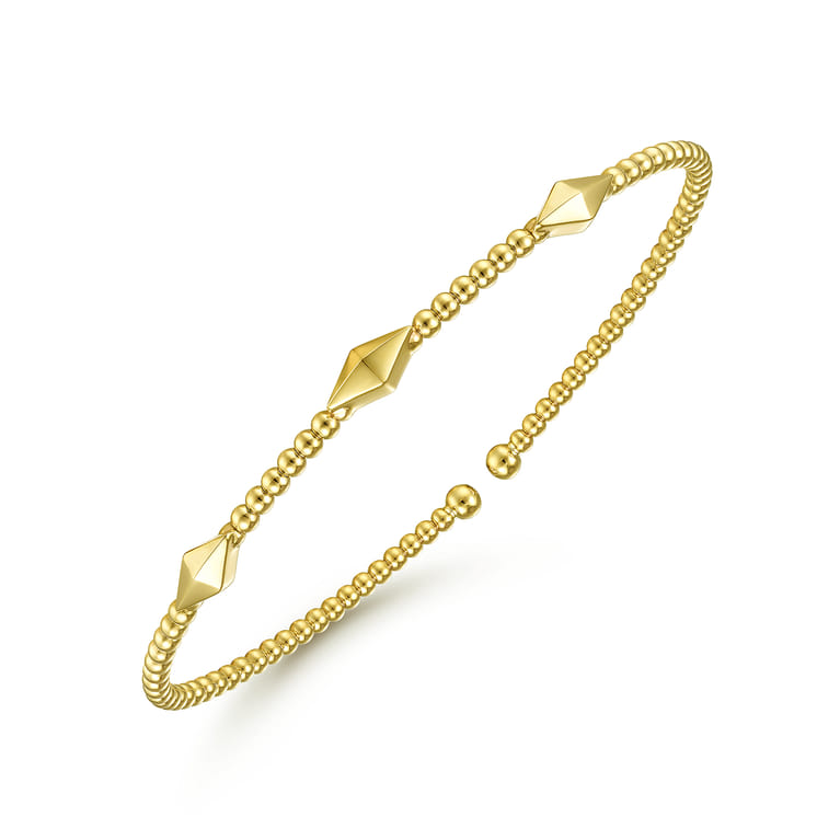 18K Yellow Gold Bujukan Pyramid Stations Bangle - Shot 2