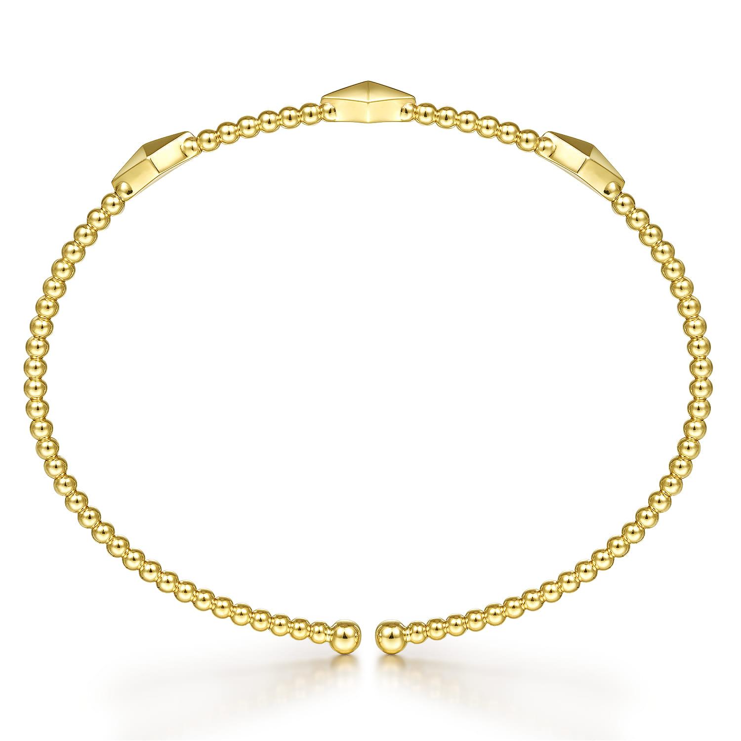 18K Yellow Gold Bujukan Pyramid Stations Bangle - Shot 3