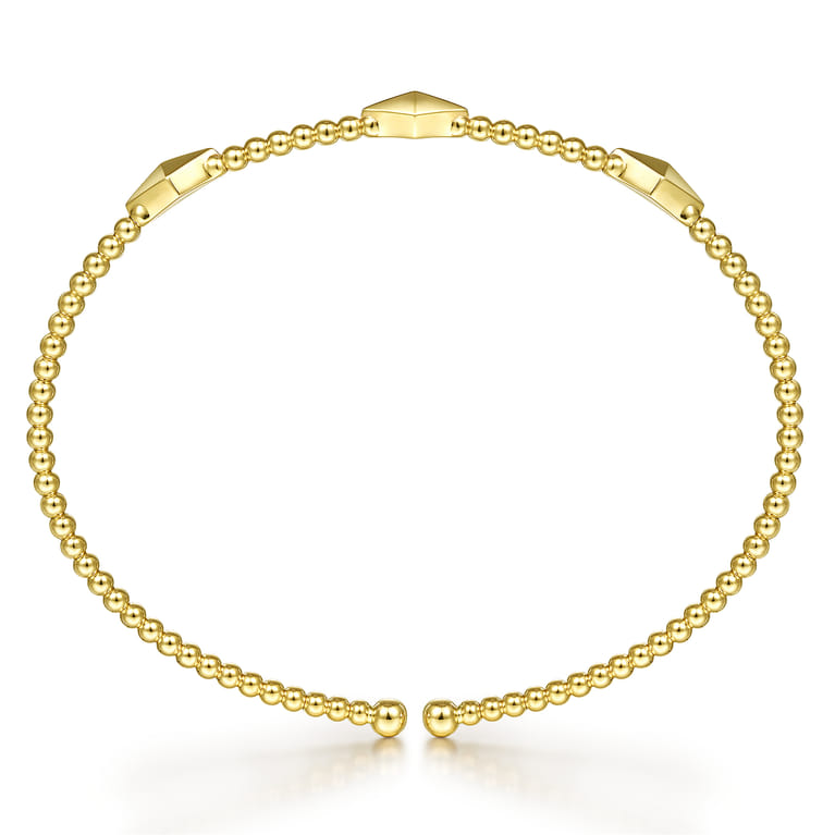 18K Yellow Gold Bujukan Pyramid Stations Bangle - Shot 3