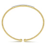 18K Yellow Gold Bujukan Split Cuff Bracelet with Diamond Pave Bar in size 6.25