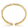 18K Yellow Gold Contemporary Diamond Station Bangle - 1.5 ct