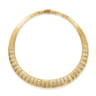 18K Yellow Gold Contemporary Diamond Station Choker Necklace - 4.51 ct