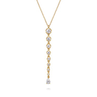 18K Yellow Gold Diamond Bar Necklace