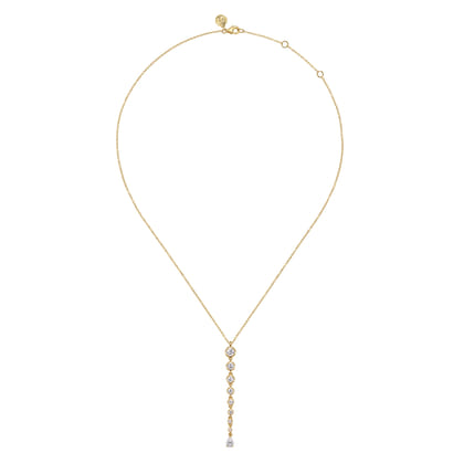 18K Yellow Gold Diamond Bar Necklace