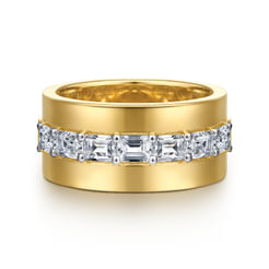 18K Yellow Gold Diamond Cigar Band