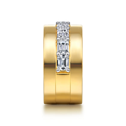 18K Yellow Gold Diamond Cigar Band