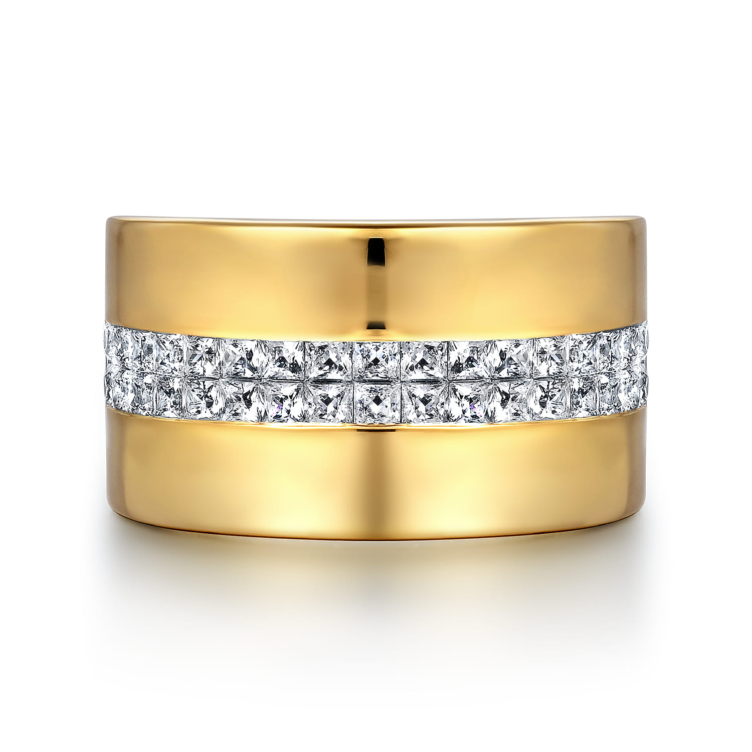 18K Yellow Gold Diamond Cigar Band - 1.35 ct - Shot 1