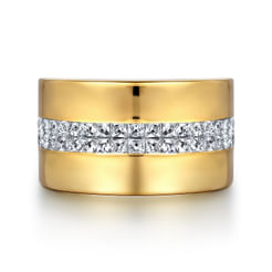 18K Yellow Gold Diamond Cigar Band